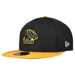 Boston Bruins New Era Mesh Crown Two-Tone 59FIFTY Fitted Hat - Black/Gold Hats