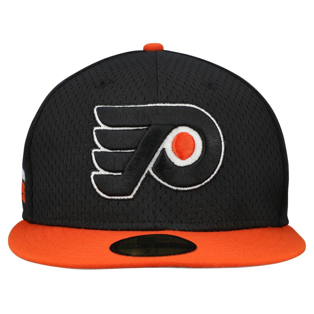 Philadelphia Flyers New Era Mesh Crown Two-Tone 59FIFTY Fitted Hat - Black/Orange Hats