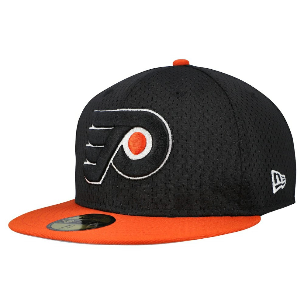 Philadelphia Flyers New Era Mesh Crown Two-Tone 59FIFTY Fitted Hat - Black/Orange Hats