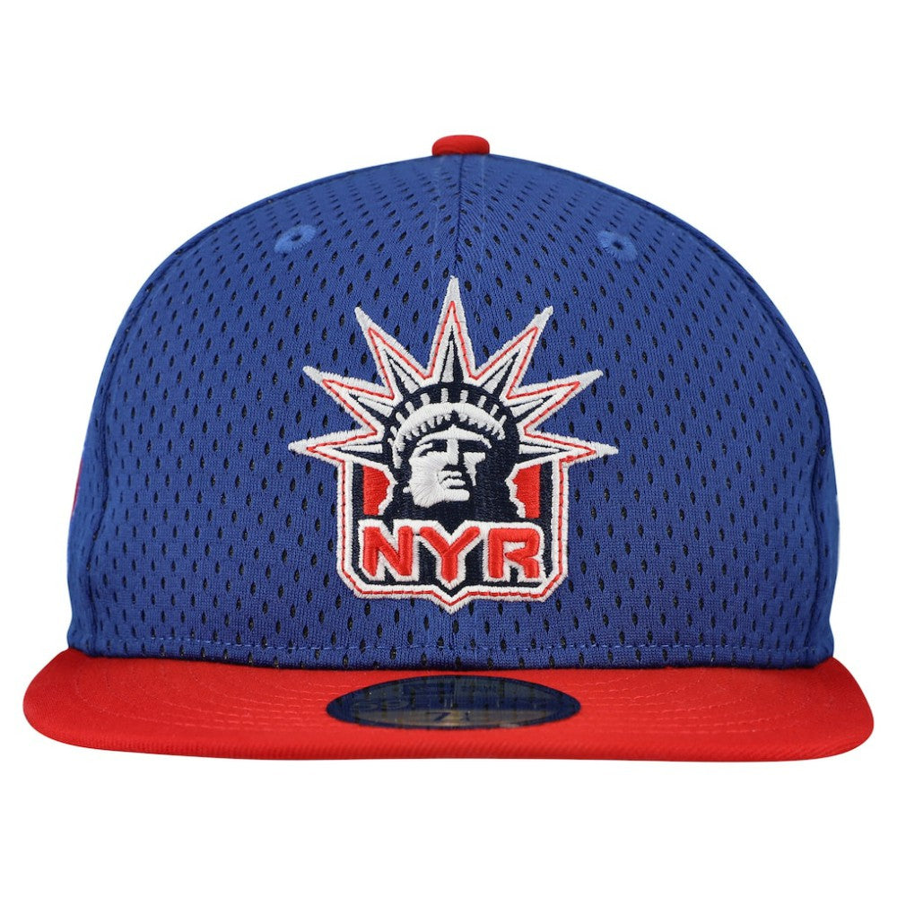 New York Rangers New Era Mesh Crown Two-Tone 59FIFTY Fitted Hat - Blue/Red Hats