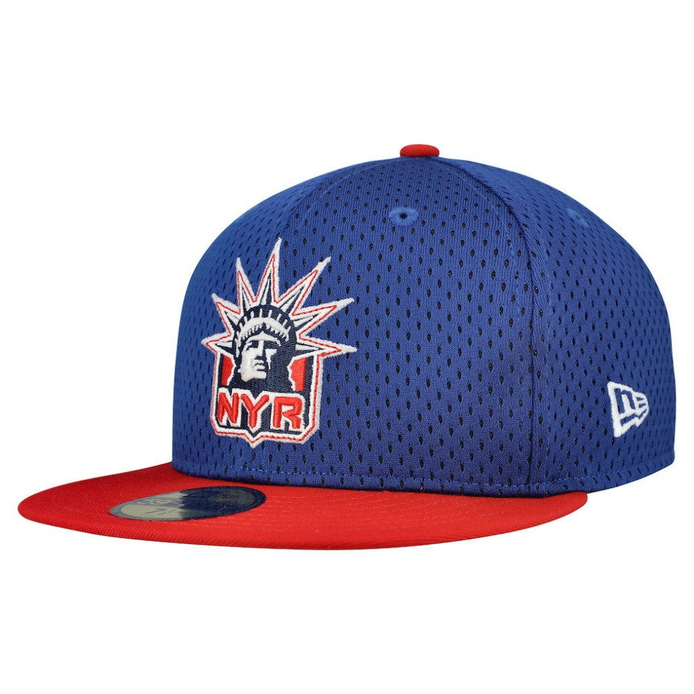 New York Rangers New Era Mesh Crown Two-Tone 59FIFTY Fitted Hat - Blue/Red Hats