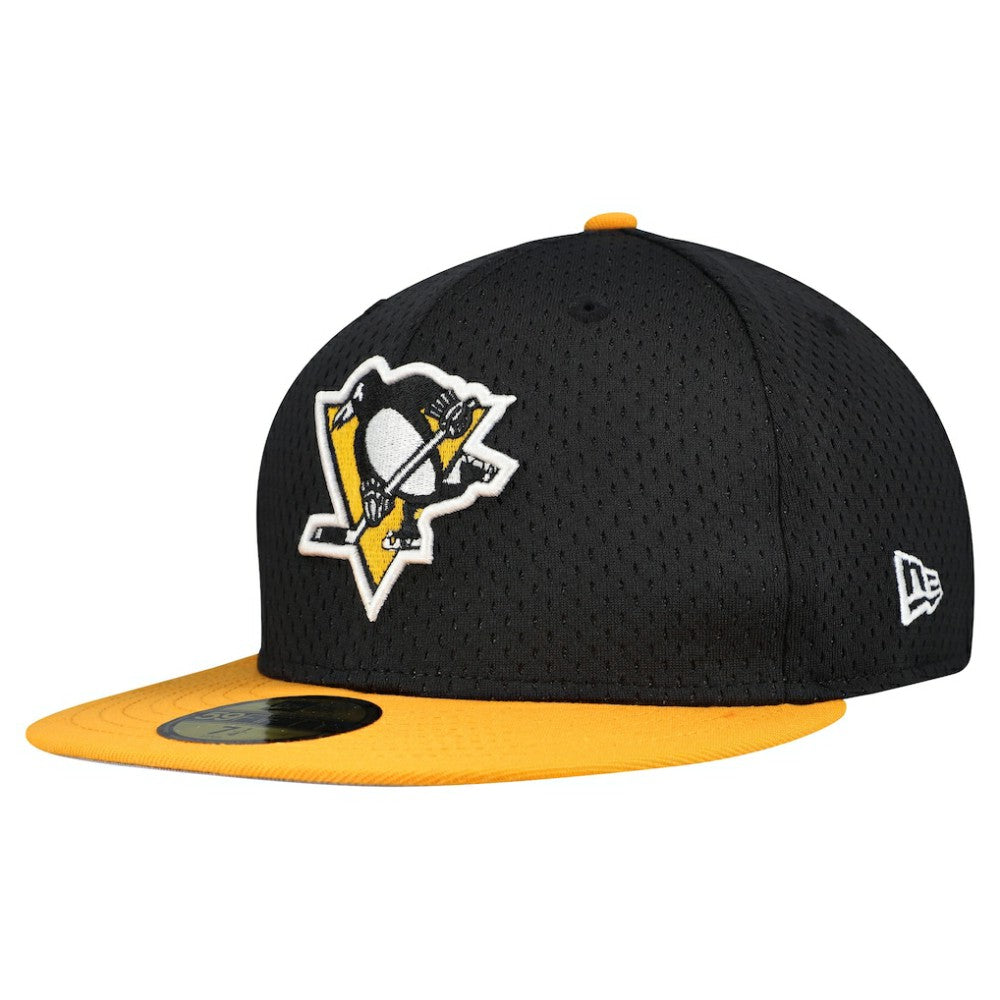 Pittsburgh Penguins New Era Mesh Crown Two-Tone 59FIFTY Fitted Hat - Black/Gold Hats
