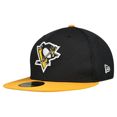 Pittsburgh Penguins New Era Mesh Crown Two-Tone 59FIFTY Fitted Hat - Black/Gold Hats