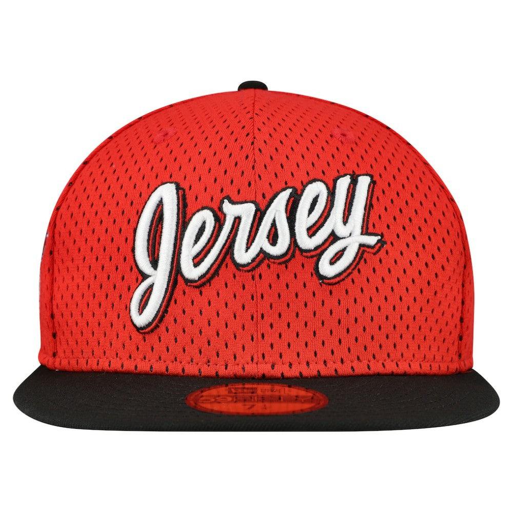 New Jersey Devils New Era Mesh Crown Two-Tone 59FIFTY Fitted Hat - Red/Black Jerseys
