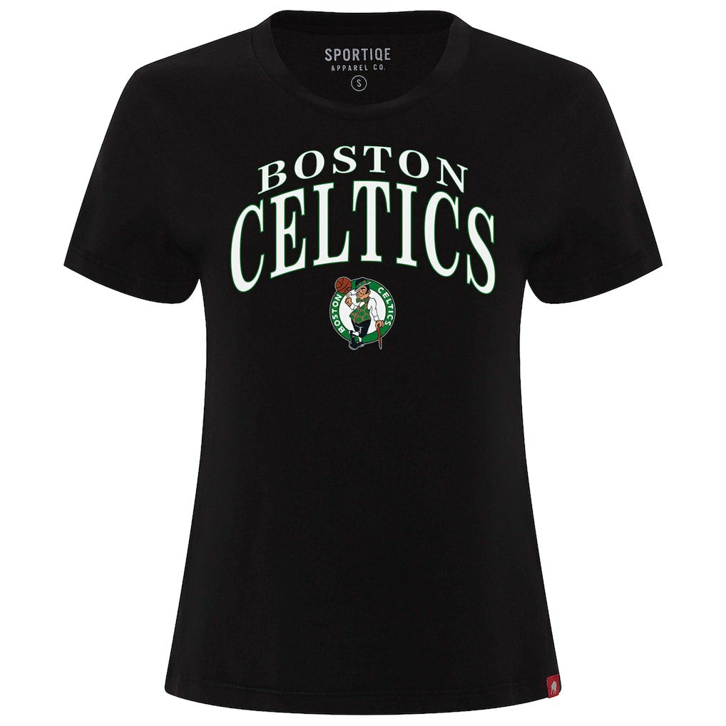 Boston Celtics Sportiqe Women's Arcadia Boxy T-Shirt - Black sale