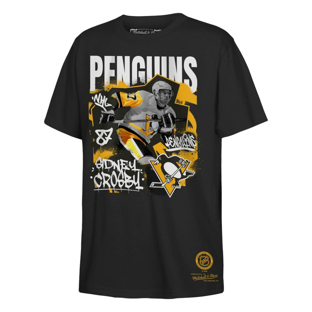 Sidney Crosby Pittsburgh Penguins Mitchell & Ness Youth Photo Reel Graphic T-Shirt - Black T-shirts