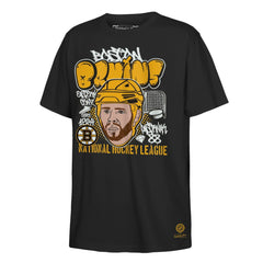 David Pastrnak Boston Bruins Mitchell & Ness Youth Caricature T-Shirt - Black T-shirts