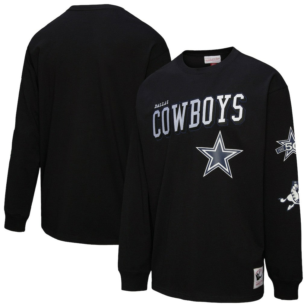 Dallas Cowboys Training Camp Vintage Logos Long Sleeve T-Shirt - Black outlet
