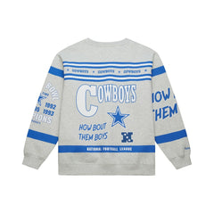 Dallas Cowboys All Over Print Retro Fleece Sweatshirt - Heather Gray for sale