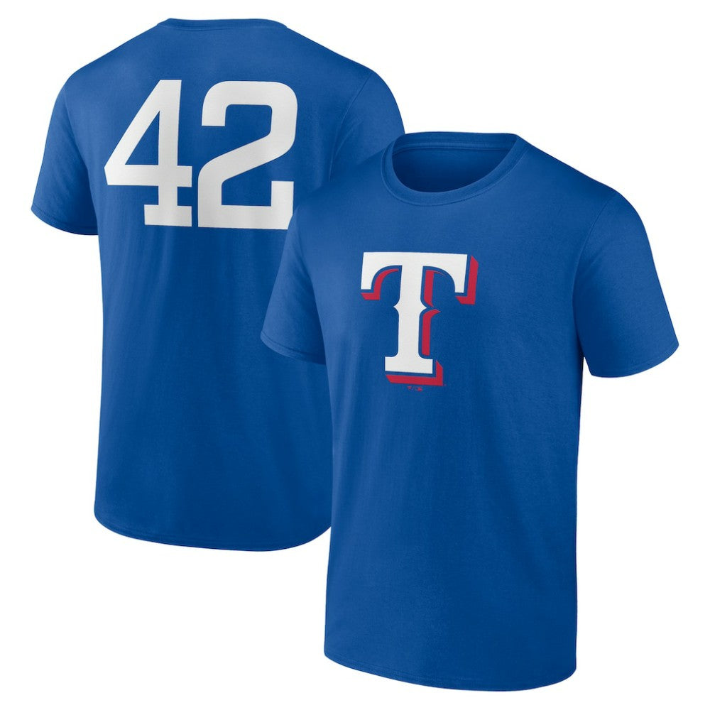 Texas Rangers Jackie Robinson Day Name & Number T-Shirt Royal
