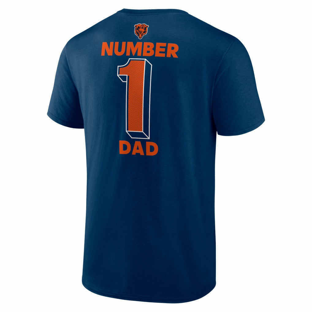 Chicago Bears #1 Dad Jersey T-Shirt - Navy for sale