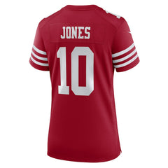 Mac Jones San Francisco 49ers Women's Team Game Jersey - Scarlet on sale