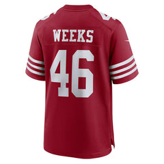Jon Weeks San Francisco 49ers Team Game Jersey - Scarlet for sale