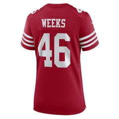 Jon Weeks San Francisco 49ers Women's Team Game Jersey - Scarlet outlet