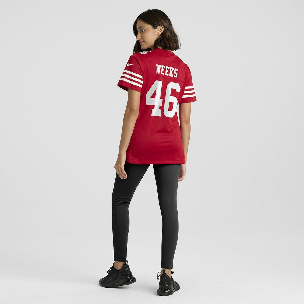 Jon Weeks San Francisco 49ers Women's Team Game Jersey - Scarlet outlet