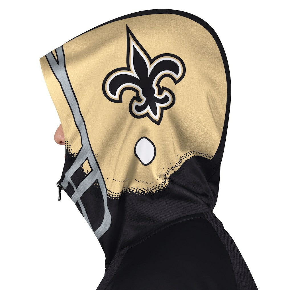 New Orleans Saints Pro Player Helmet Full-Zip Hooded Track Jacket - Black/Gold cheap