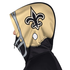 New Orleans Saints Pro Player Helmet Full-Zip Hooded Track Jacket - Black/Gold cheap