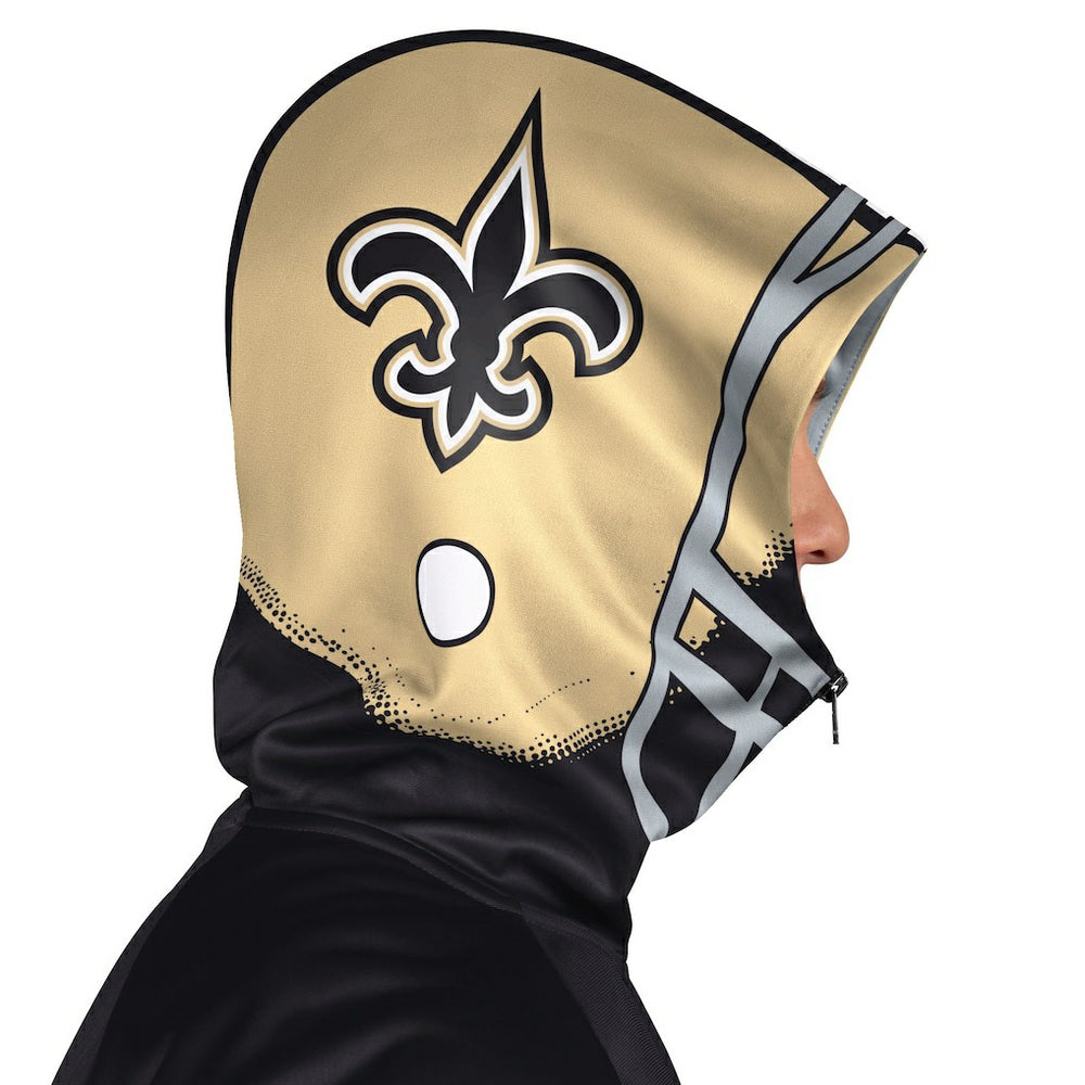 New Orleans Saints Pro Player Helmet Full-Zip Hooded Track Jacket - Black/Gold cheap
