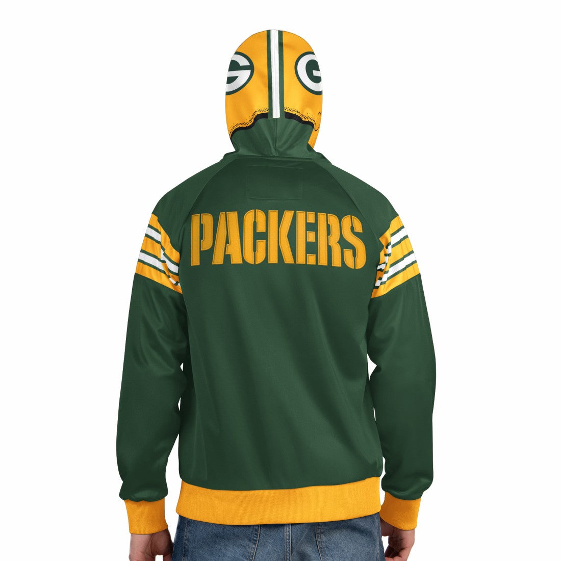 Green Bay Packers Pro Player Helmet Full-Zip Hooded Track Jacket - Green/Gold outlet