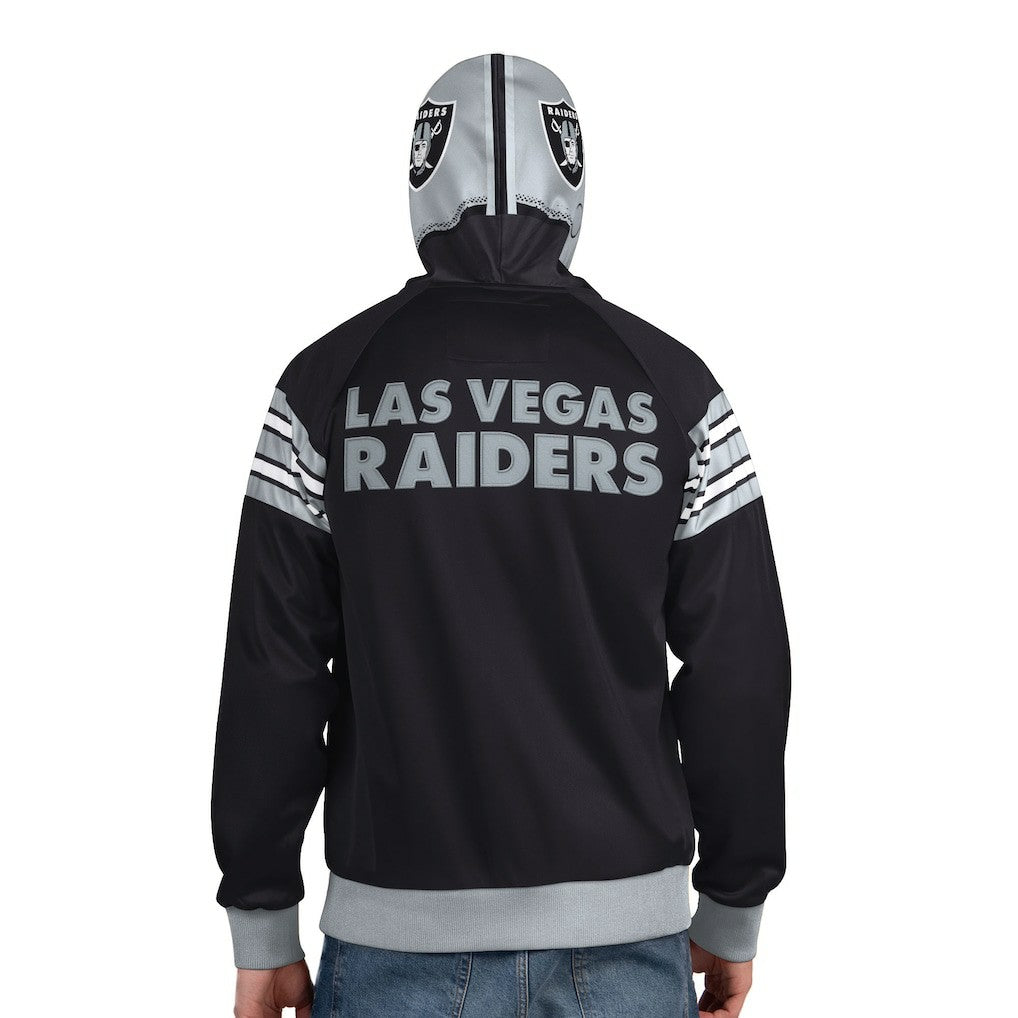 Las Vegas Raiders Pro Player Helmet Full-Zip Hooded Track Jacket - Black/Silver cheap