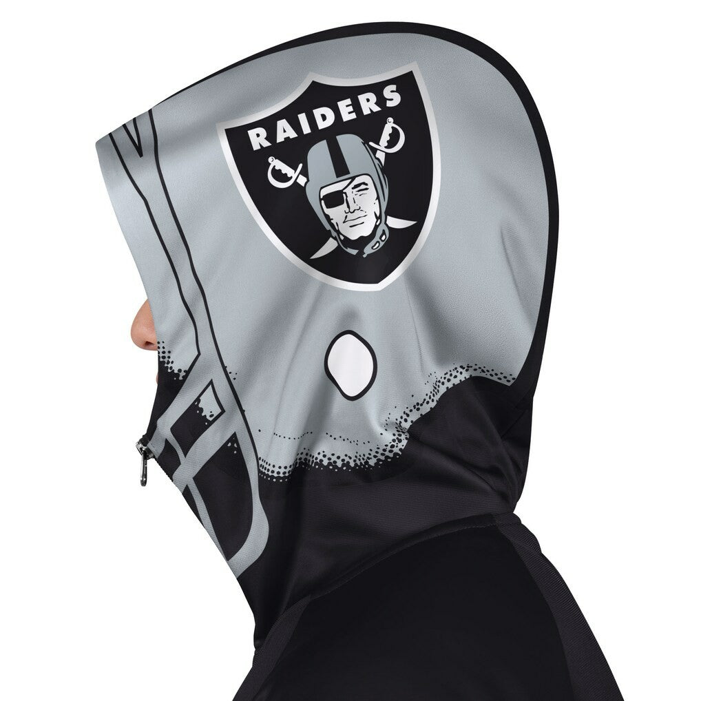 Las Vegas Raiders Pro Player Helmet Full-Zip Hooded Track Jacket - Black/Silver cheap
