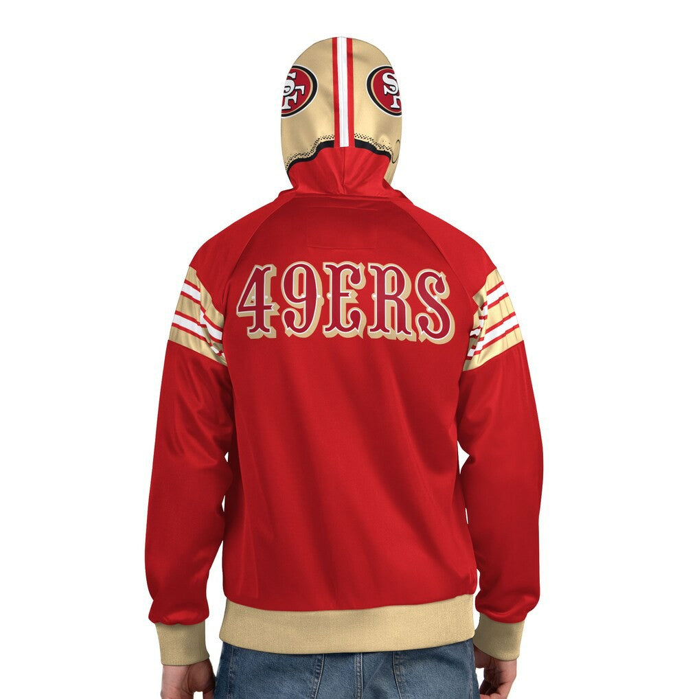 San Francisco 49ers Pro Player Helmet Full-Zip Hooded Track Jacket - Scarlet/Gold outlet