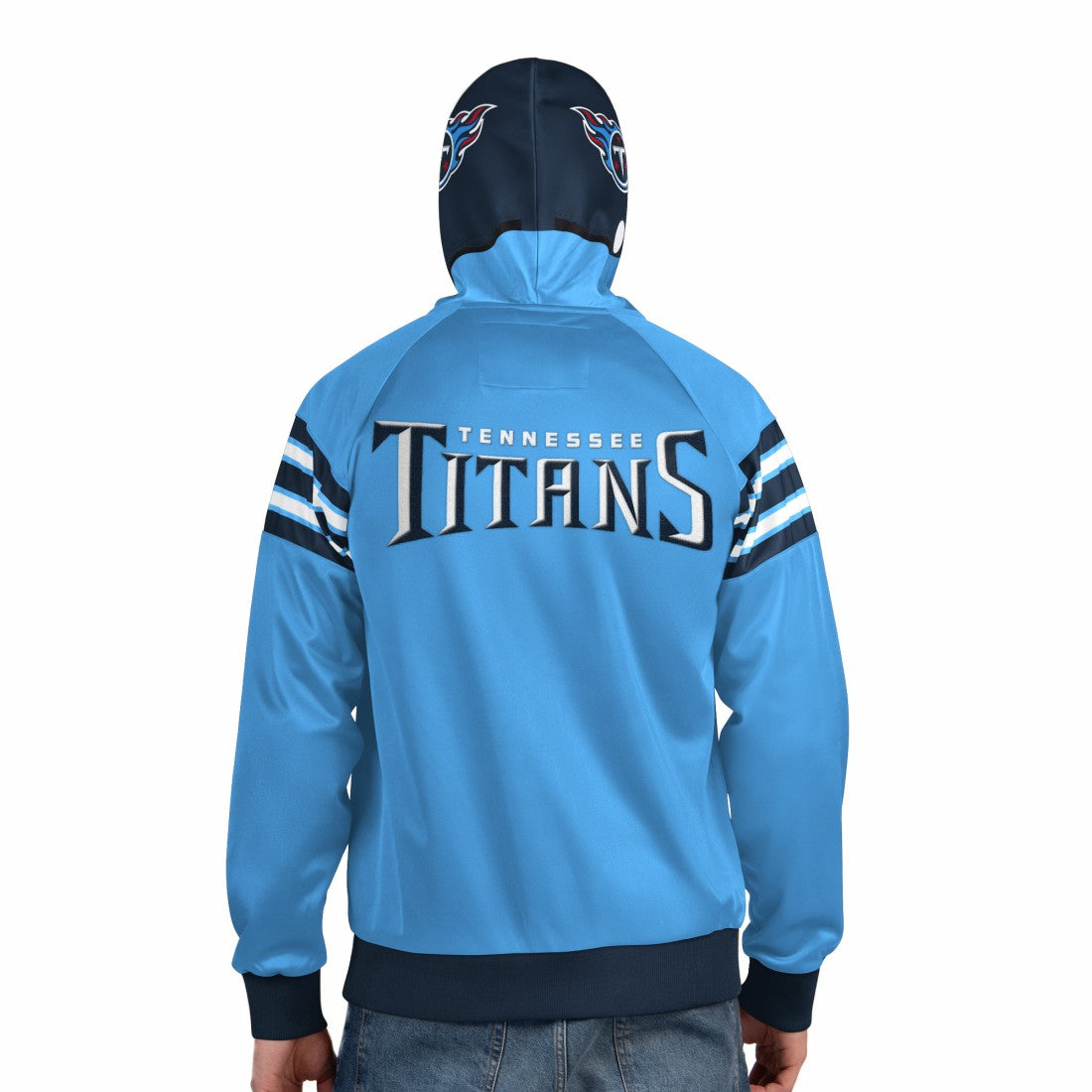 Tennessee Titans Pro Player Helmet Full-Zip Hooded Track Jacket - Light Blue/Navy for sale