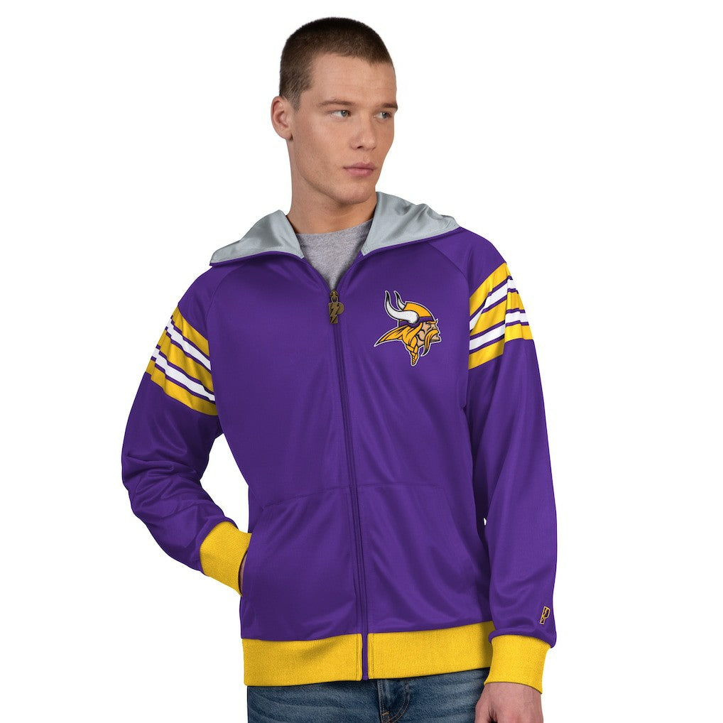 Minnesota Vikings Pro Player Helmet Full-Zip Hooded Track Jacket - Purple/Gold outlet