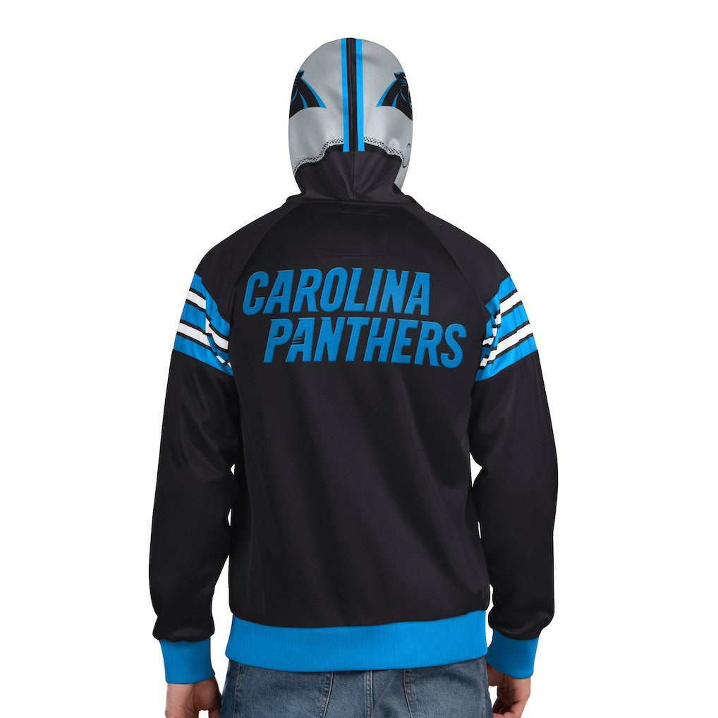 Carolina Panthers Pro Player Helmet Full-Zip Hooded Track Jacket - Black/Silver cheap