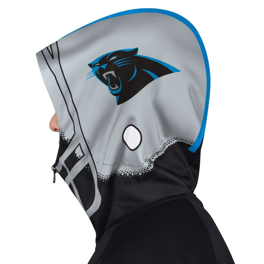 Carolina Panthers Pro Player Helmet Full-Zip Hooded Track Jacket - Black/Silver cheap