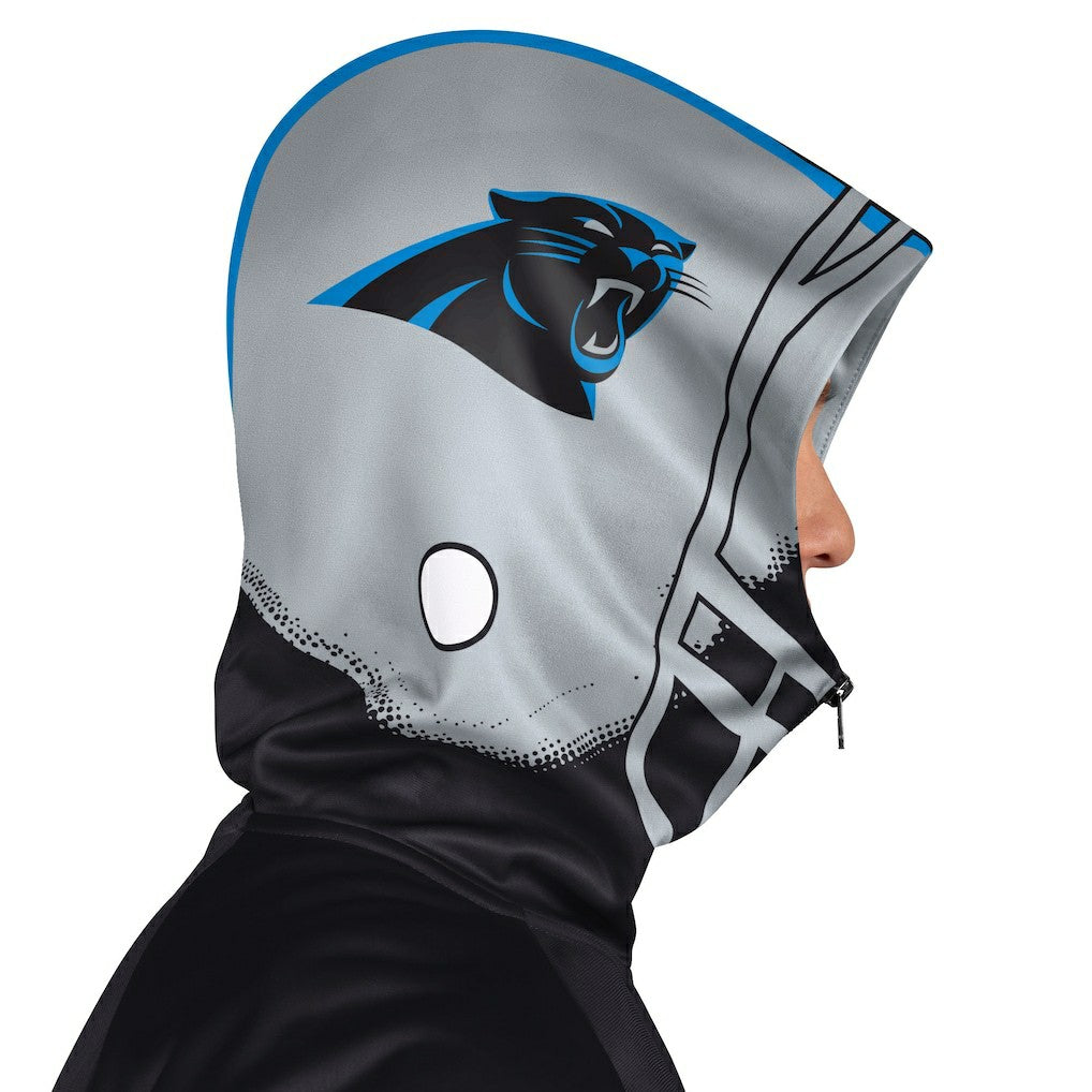 Carolina Panthers Pro Player Helmet Full-Zip Hooded Track Jacket - Black/Silver cheap