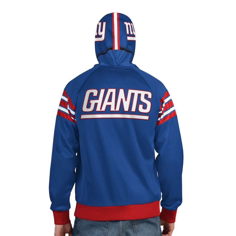 New York Giants Pro Player Helmet Full-Zip Hooded Track Jacket - Royal/Red discount