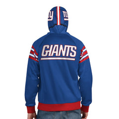 New York Giants Pro Player Helmet Full-Zip Hooded Track Jacket - Royal/Red discount