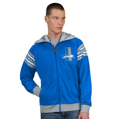 Detroit Lions Pro Player Retro Helmet Full-Zip Hooded Track Jacket - Blue/Silver discount