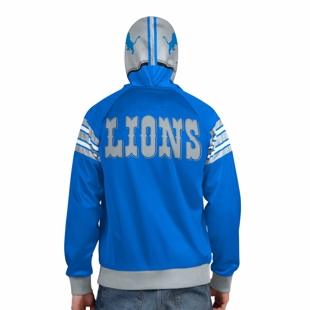 Detroit Lions Pro Player Retro Helmet Full-Zip Hooded Track Jacket - Blue/Silver discount