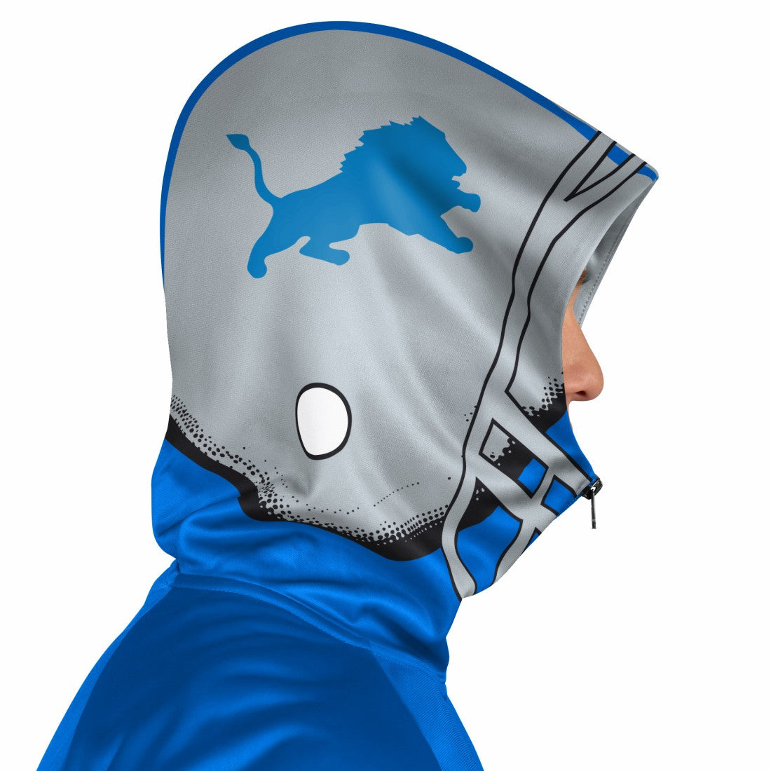 Detroit Lions Pro Player Retro Helmet Full-Zip Hooded Track Jacket - Blue/Silver discount