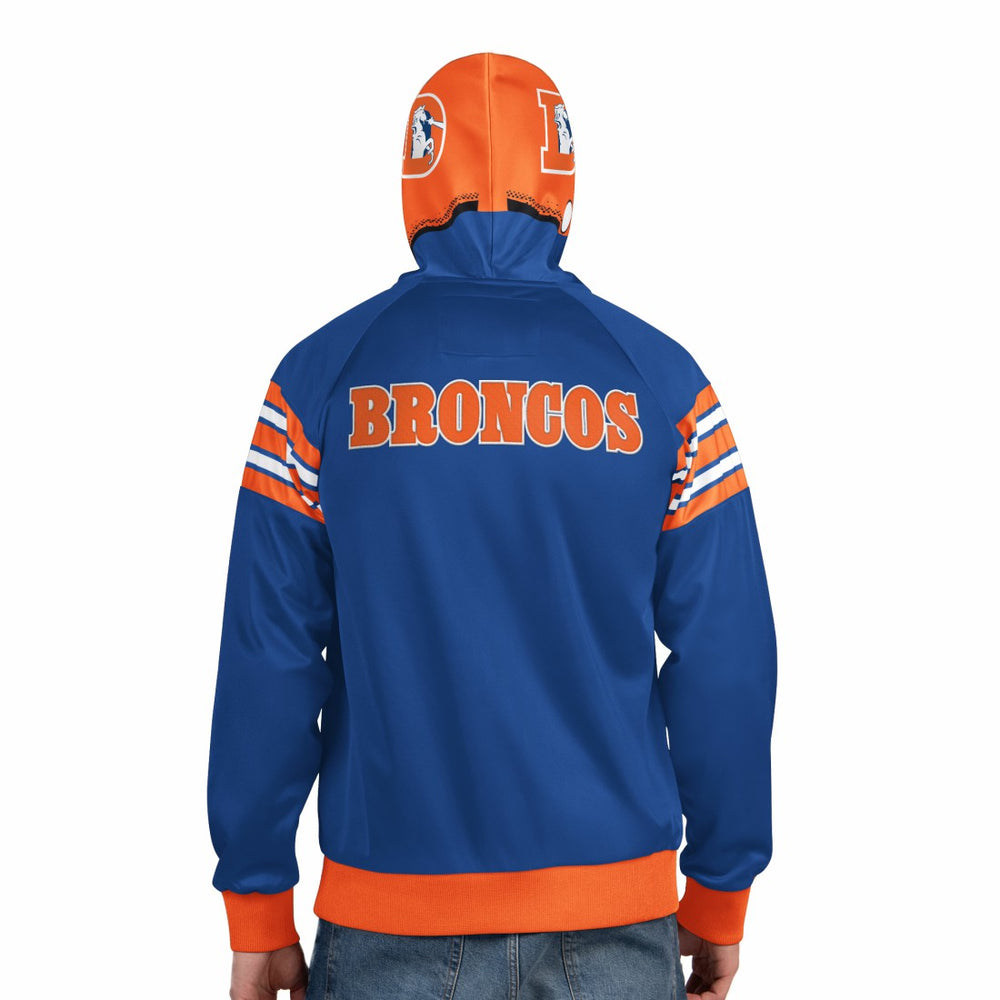 Denver Broncos Pro Player Retro Helmet Full-Zip Hooded Track Jacket - Royal/Orange for sale