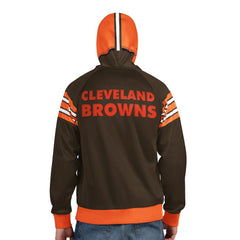 Cleveland Browns Pro Player Retro Helmet Full-Zip Hooded Track Jacket - Brown/Orange sale