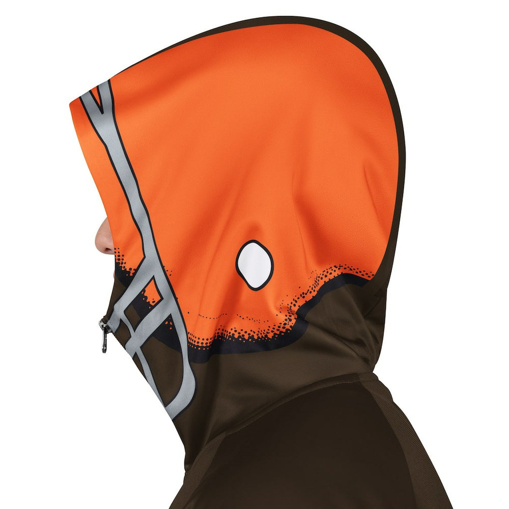 Cleveland Browns Pro Player Retro Helmet Full-Zip Hooded Track Jacket - Brown/Orange sale