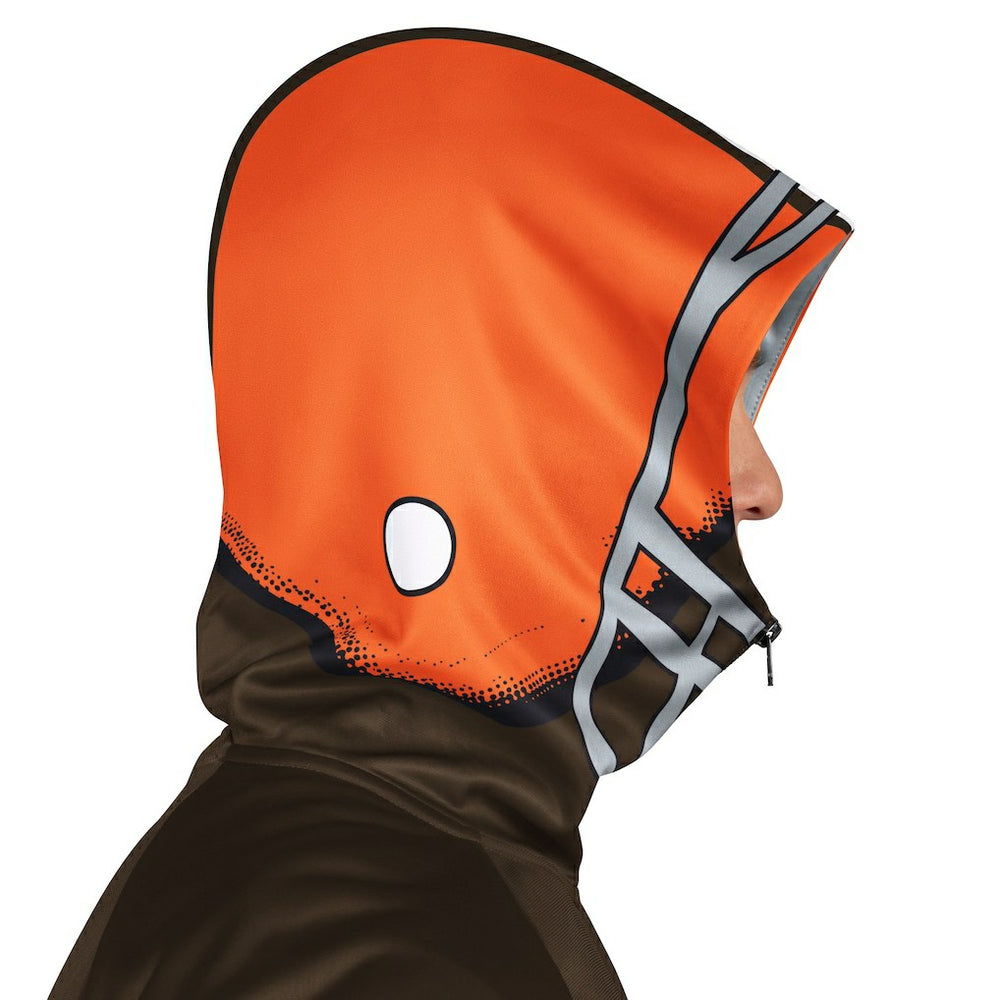 Cleveland Browns Pro Player Retro Helmet Full-Zip Hooded Track Jacket - Brown/Orange sale