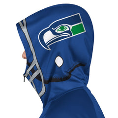 Seattle Seahawks Pro Player Retro Helmet Full-Zip Hooded Track Jacket - Royal/Green sale