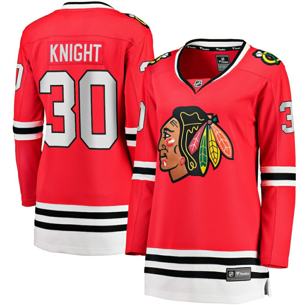Spencer Knight Chicago Blackhawks Fanatics Women's Home Breakaway Player Jersey - Red Jerseys