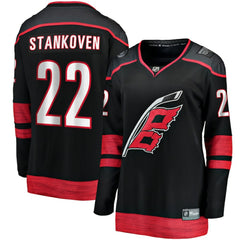 Logan Stankoven Carolina Hurricanes Fanatics Women's Home Breakaway Player Jersey - Black Jerseys