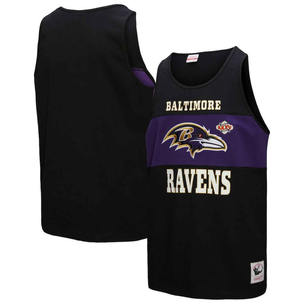 Baltimore Ravens Retro Colorblock Tank Top - Black outlet