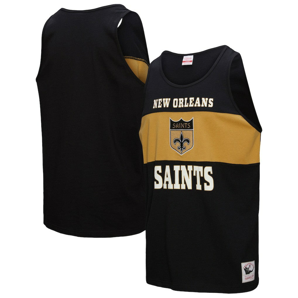 New Orleans Saints Retro Colorblock Tank Top - Black outlet