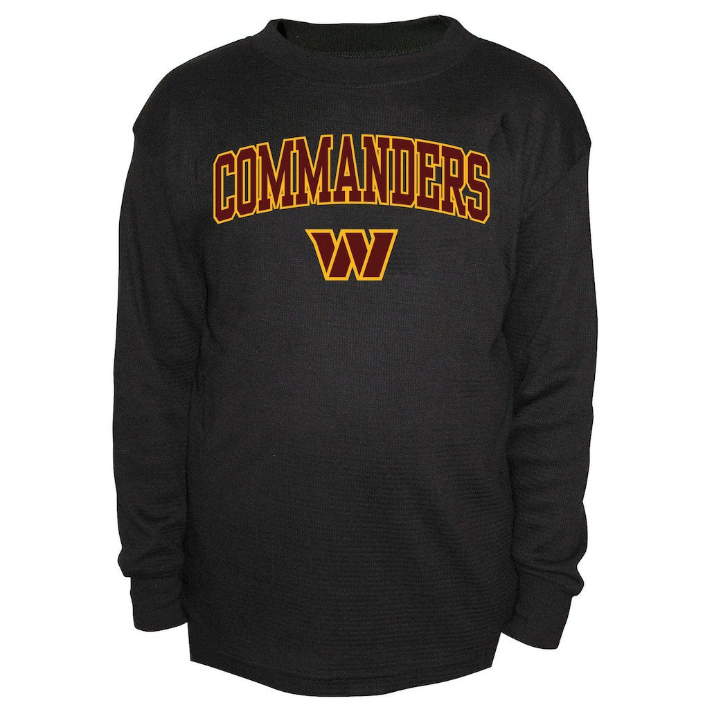 Washington Commanders Big & Tall Thermal Long Sleeve Crew Neck T-Shirt - Black sale