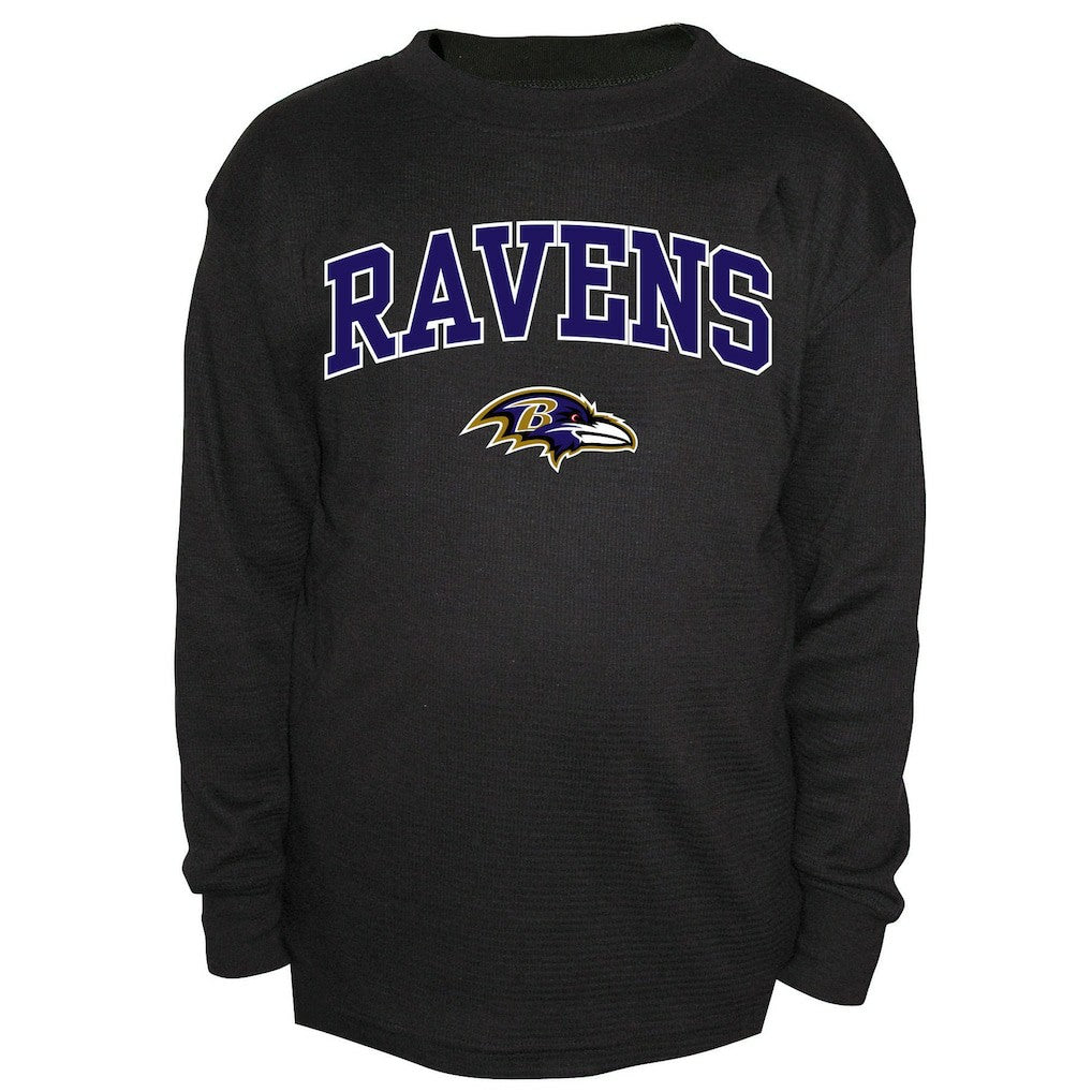 Baltimore Ravens Big & Tall Thermal Long Sleeve Crew Neck T-Shirt - Black on sale