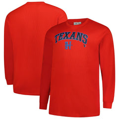 Houston Texans Big & Tall Throwback Thermal Long Sleeve T-Shirt - Red on sale