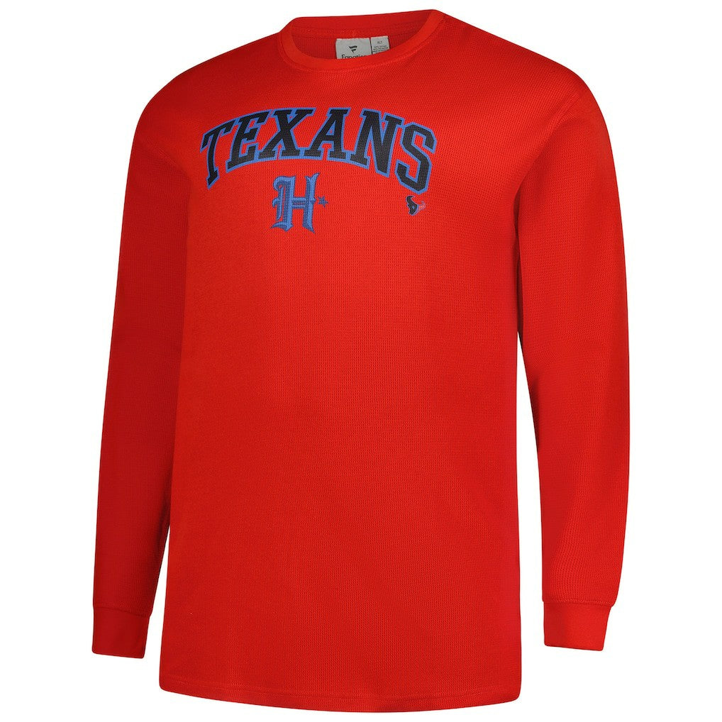Houston Texans Big & Tall Throwback Thermal Long Sleeve T-Shirt - Red on sale