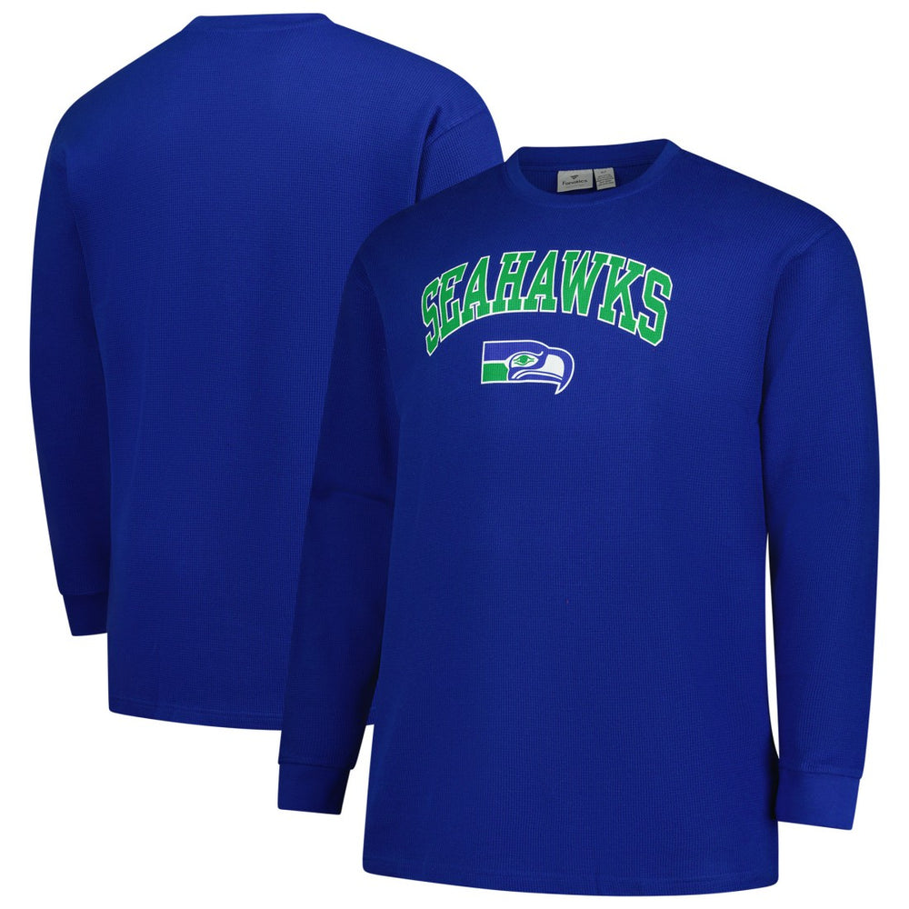 Seattle Seahawks Big & Tall Throwback Thermal Long Sleeve T-Shirt - Royal discount